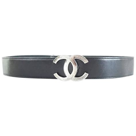chanel logo belt silver